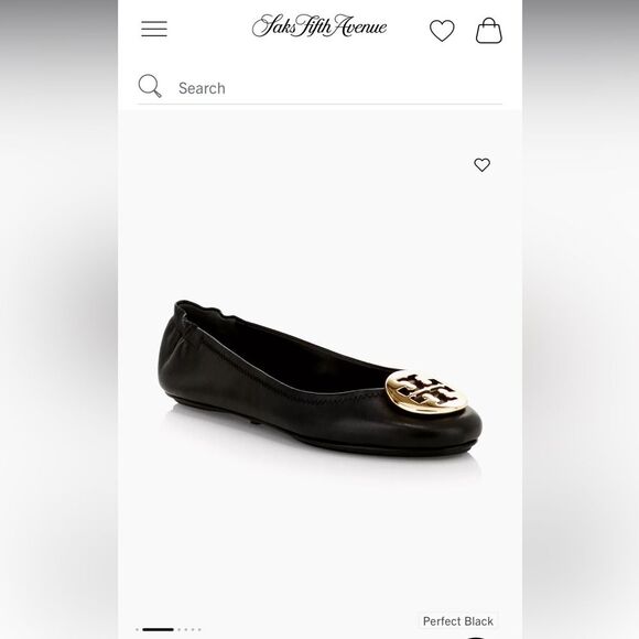 Tory Burch Iconic Black Leather Flats Silver Tone Logo Plate sz 8 Luxury Elegant - Picture 13 of 13